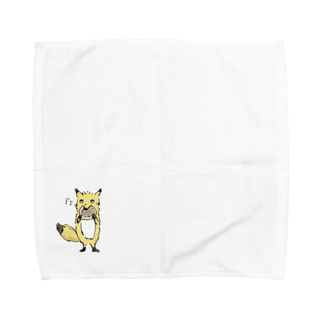 nola Inc.のきつねさんシリーズ-パンケーキ食べる Towel Handkerchief
