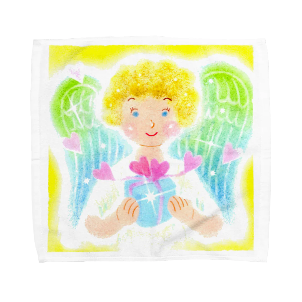  Pastel Design Art 天使のお部屋のハッピーバースデー Towel Handkerchief