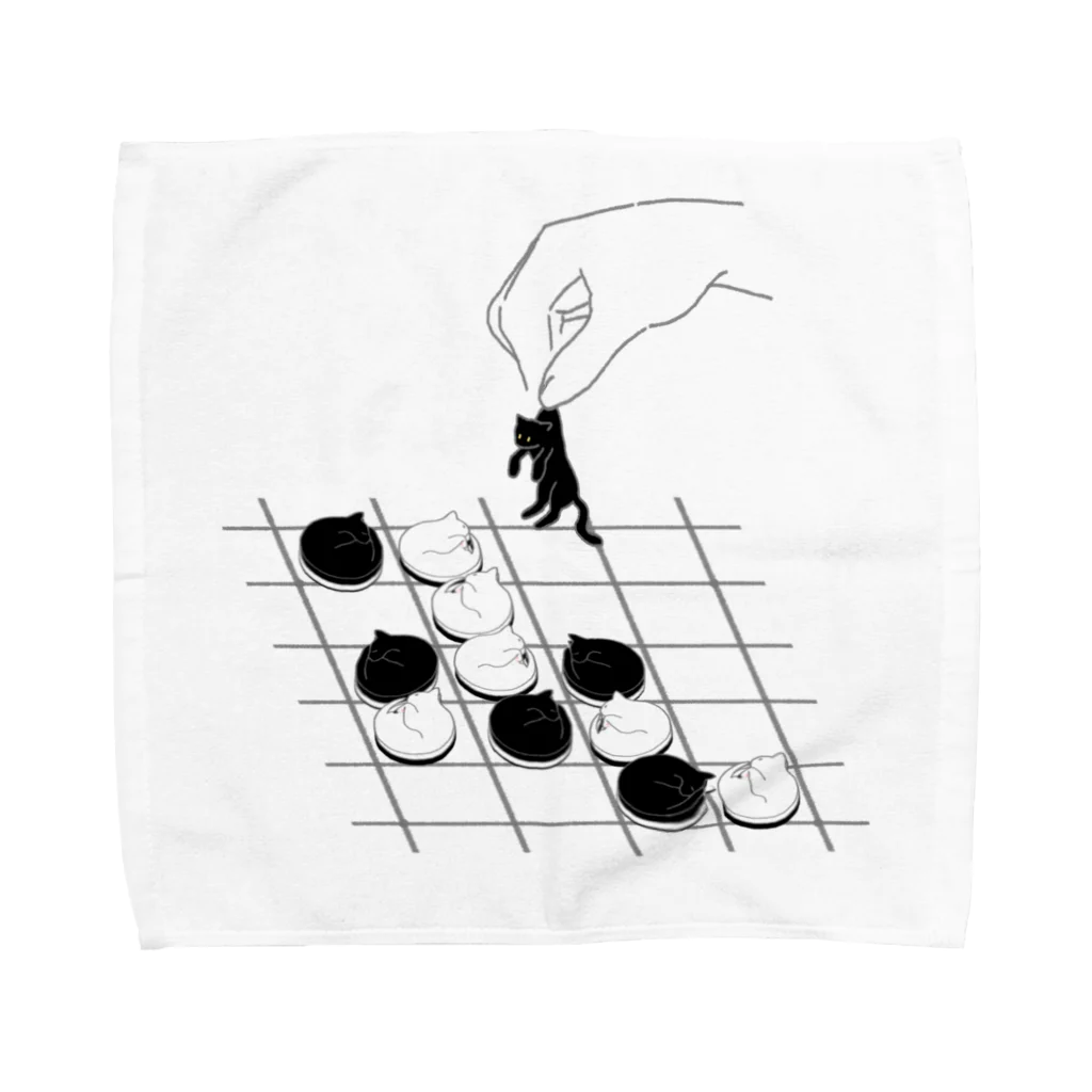 氷熊のおみせのねこのリバーシゲーム Towel Handkerchief