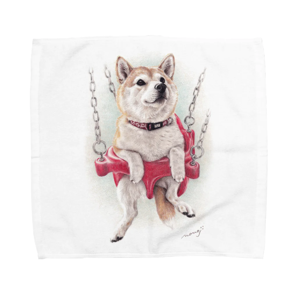 Momojiの犬画の柴犬16 Towel Handkerchief