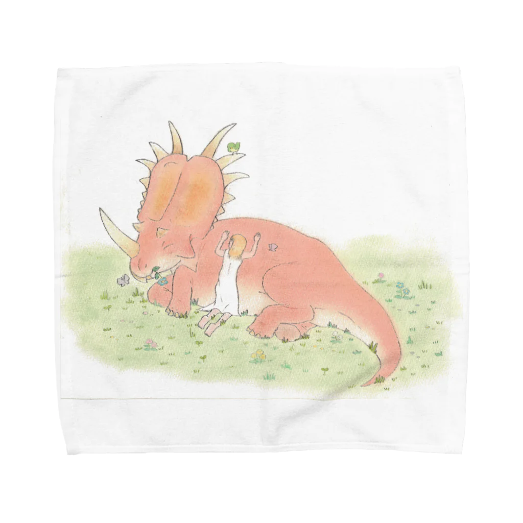 hanten30のスティラコサウルスと女の子 Towel Handkerchief