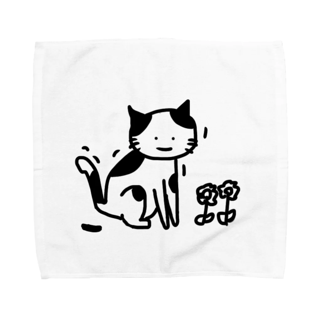 ざるオムライスの憤ッ！ネコちゃん Towel Handkerchief