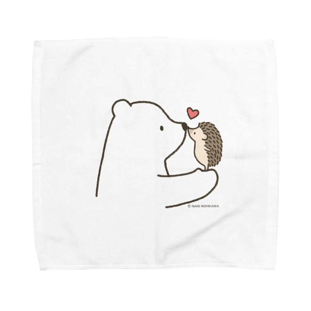 なみはりねずみのしろくま＆ハリネズミ Towel Handkerchief