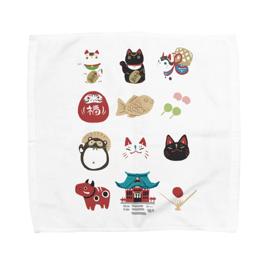 すざく君の家のJAPAN　WABISABI Towel Handkerchief