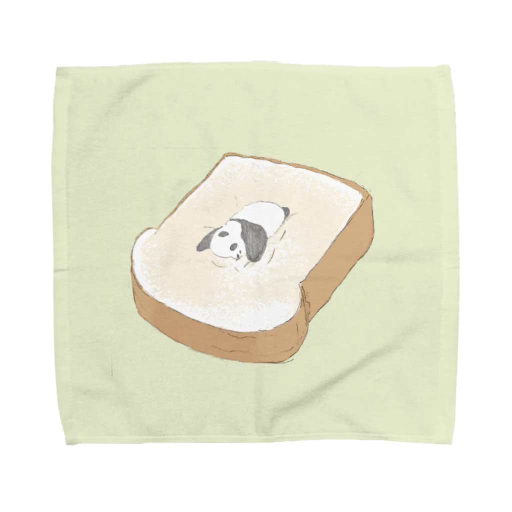 ユルリモエのふんわり食パンとおひるねパンダ Towel Handkerchief