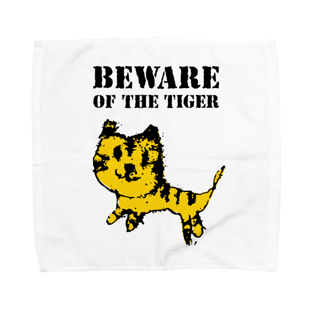 アヒルカフェのBEWARE OF THE TIGER タオルハンカチ