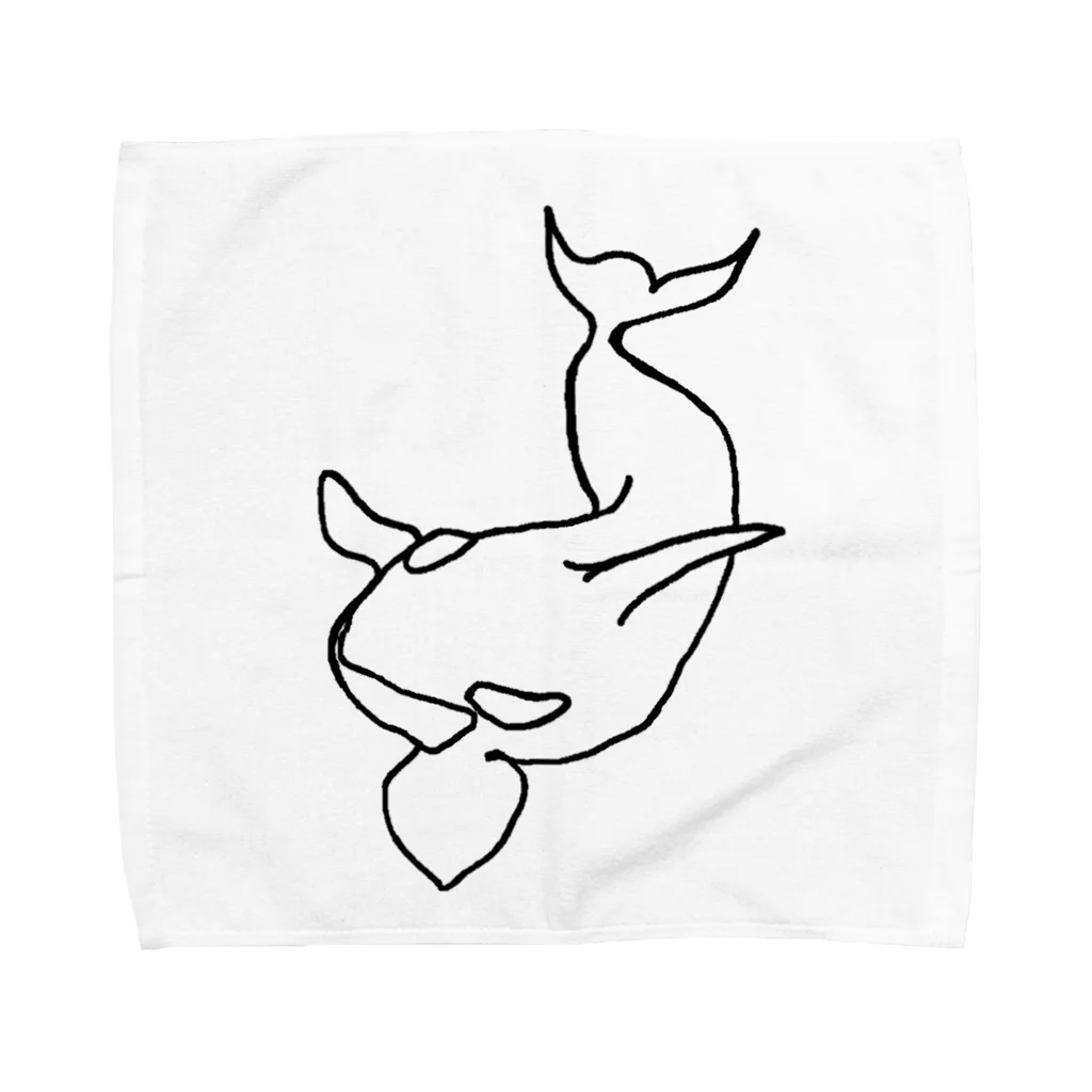 okiue_の海のギャングのシンプルなシャチさん Towel Handkerchief