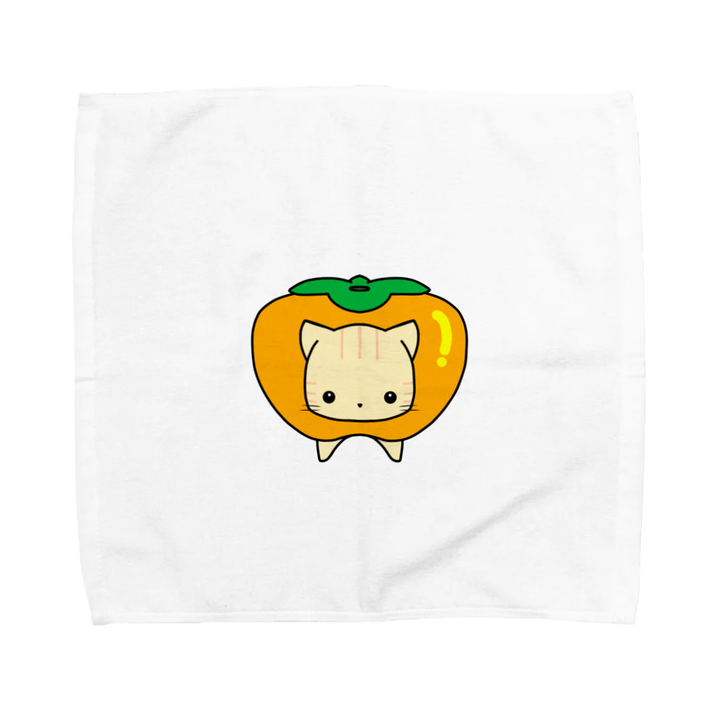 ほぼ動物園の柿と猫 Towel Handkerchief