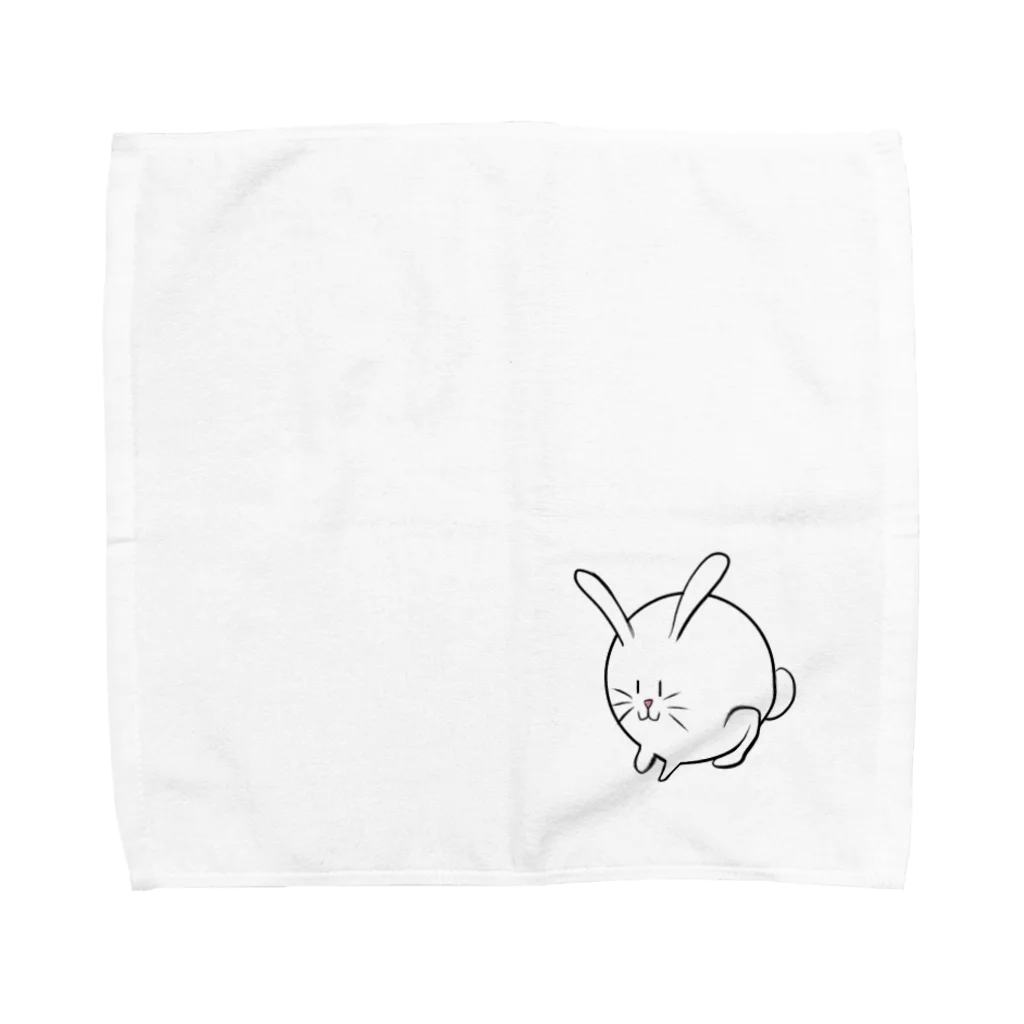 ハヤ(´・౪・)昼夜逆転の丸いうさぎ Towel Handkerchief