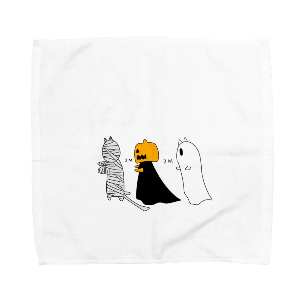 こんぺい工房のソーシャルディスタンスなハロウィン Towel Handkerchief