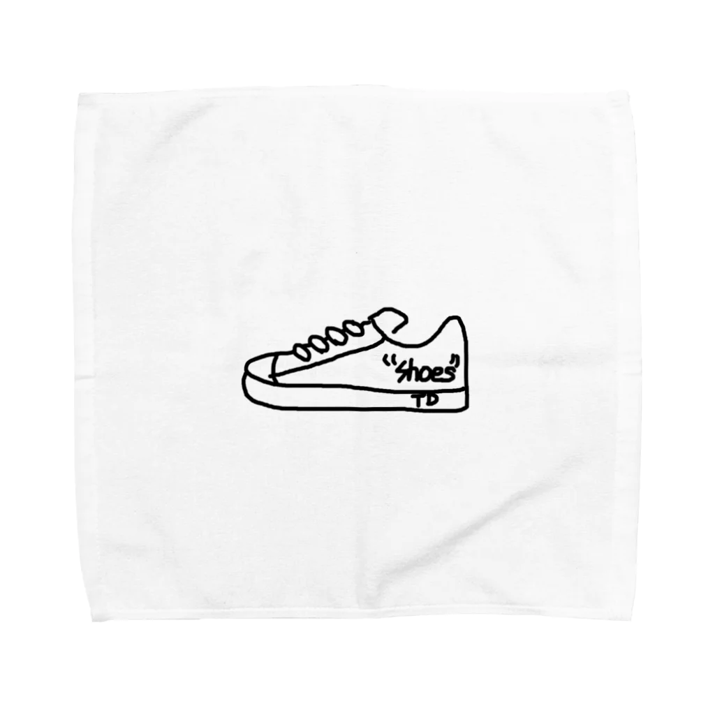ユニ黒のクツのシンプルロゴ Towel Handkerchief