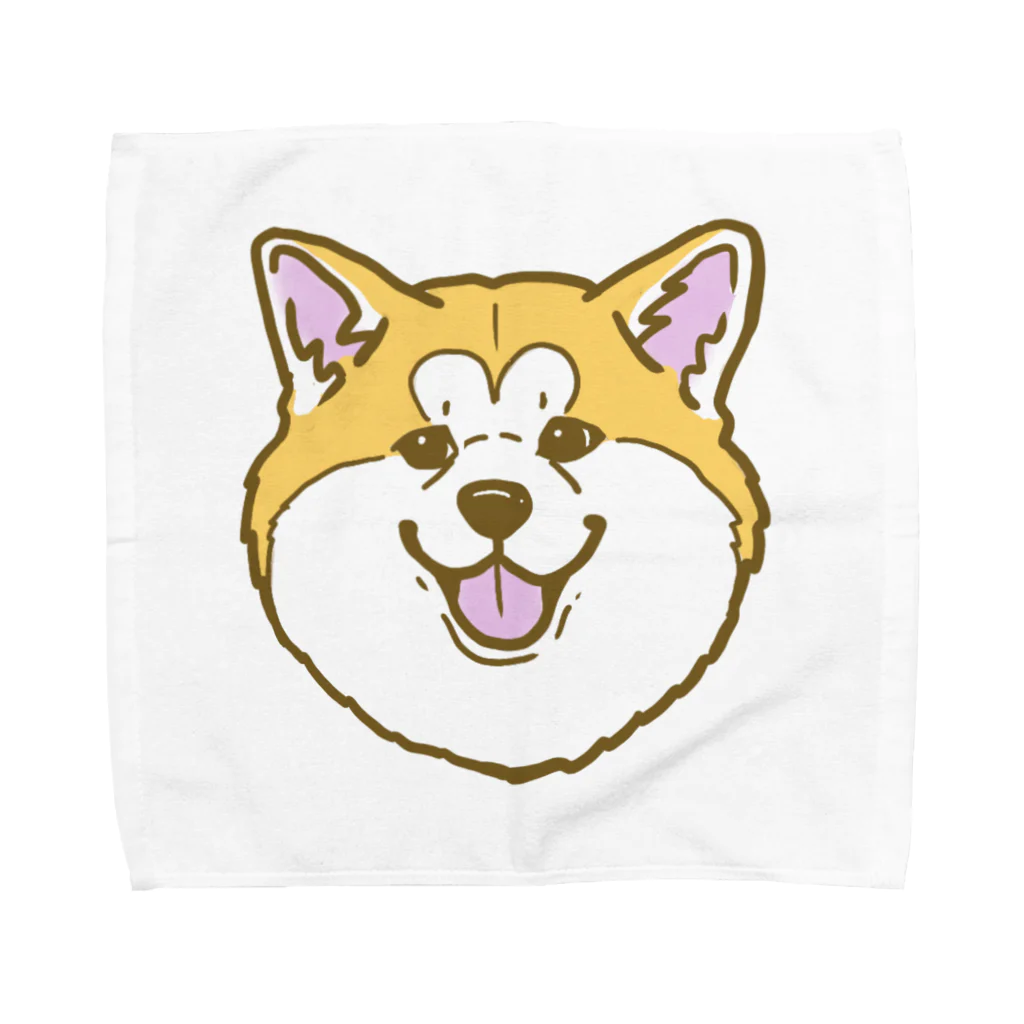 春風工房の秋田犬ハッピースマイル赤毛 Towel Handkerchief