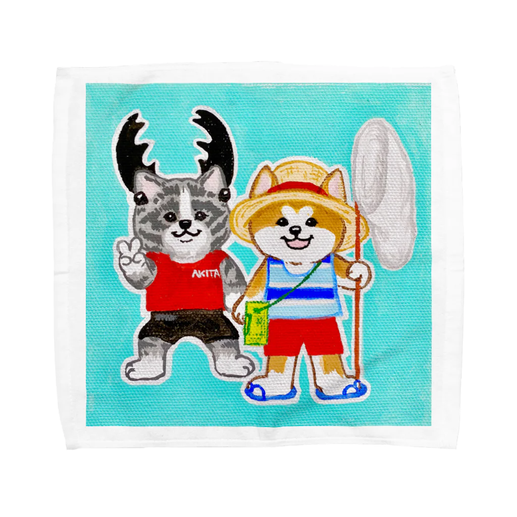 春風工房のボク達の夏休み　秋田犬 Towel Handkerchief