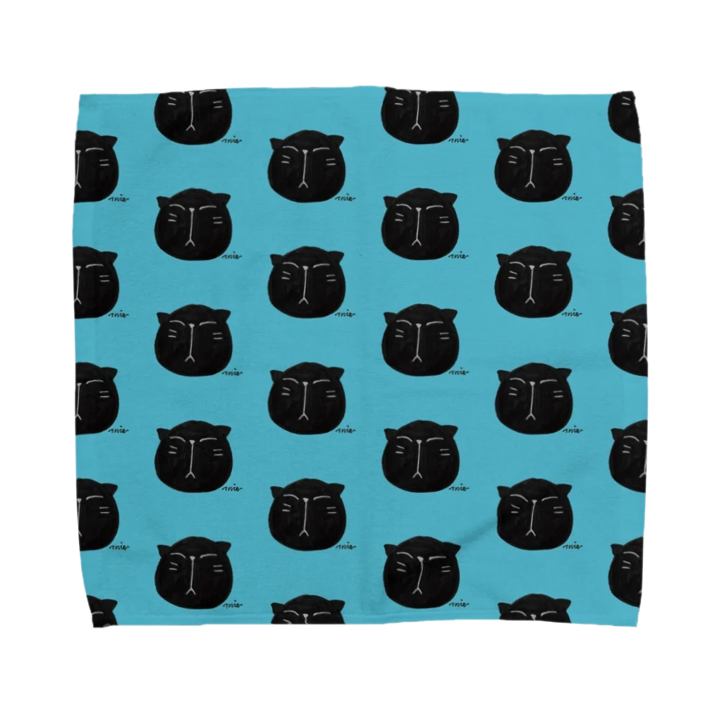 MIECHAN8787'S GALLERYの黒にゃんこ🎶 Towel Handkerchief