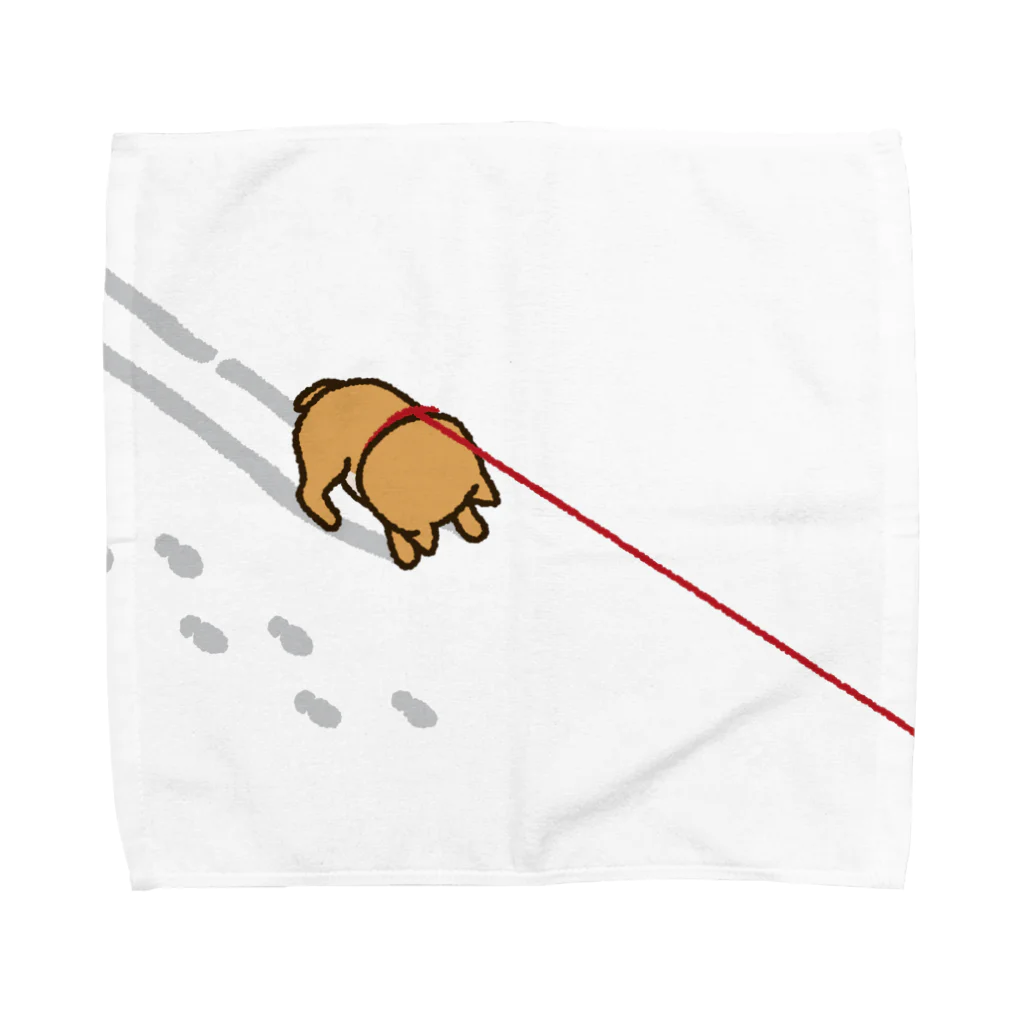 しばじるしデザインの雪のイヤイヤ柴犬 Towel Handkerchief
