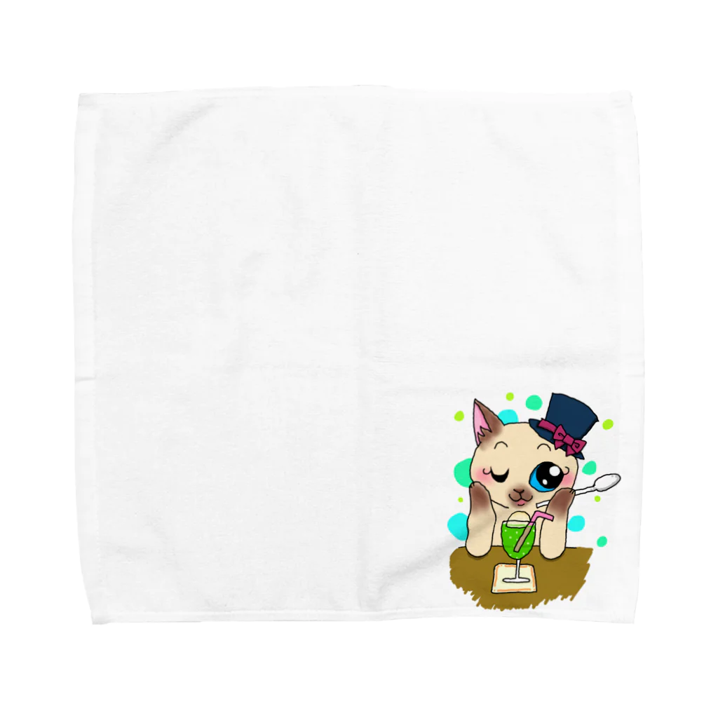 猫丸堂【ねこまるどう】のオシャレにゃんこのTea Time Towel Handkerchief