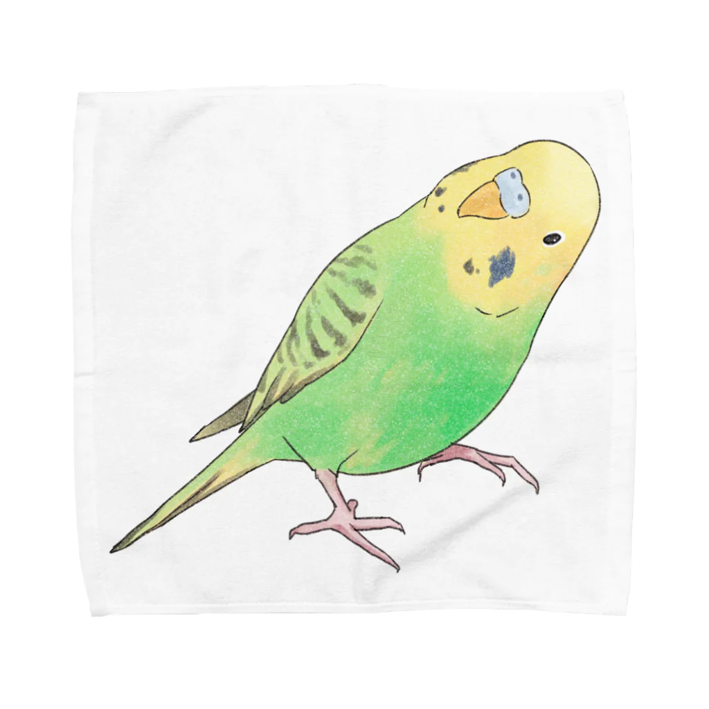 まめるりはことりの首傾げセキセイインコ　ピーちゃん【まめるりはことり】 Towel Handkerchief