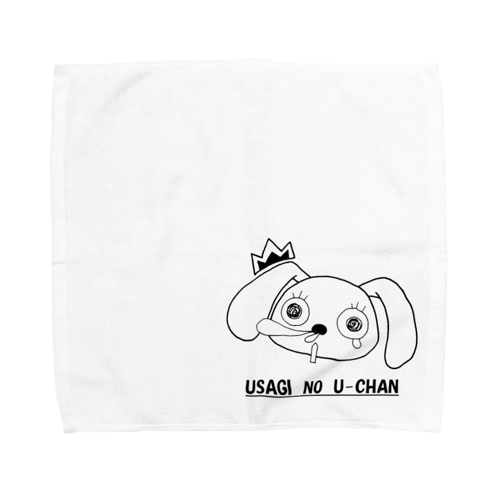 ONEのうさぎのうーちゃん(くしゃみ白黒) Towel Handkerchief