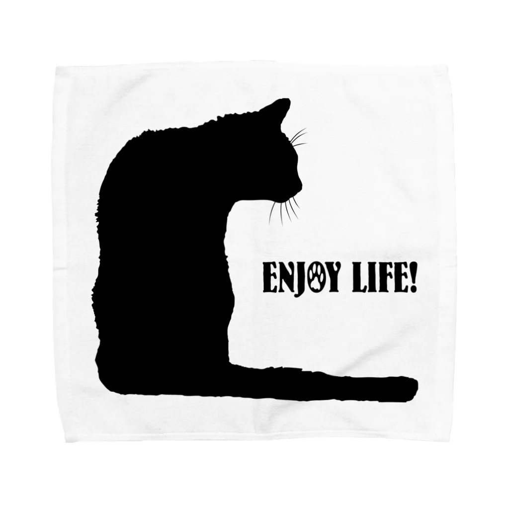 猫と釣り人のCAT_23_1_BL Towel Handkerchief