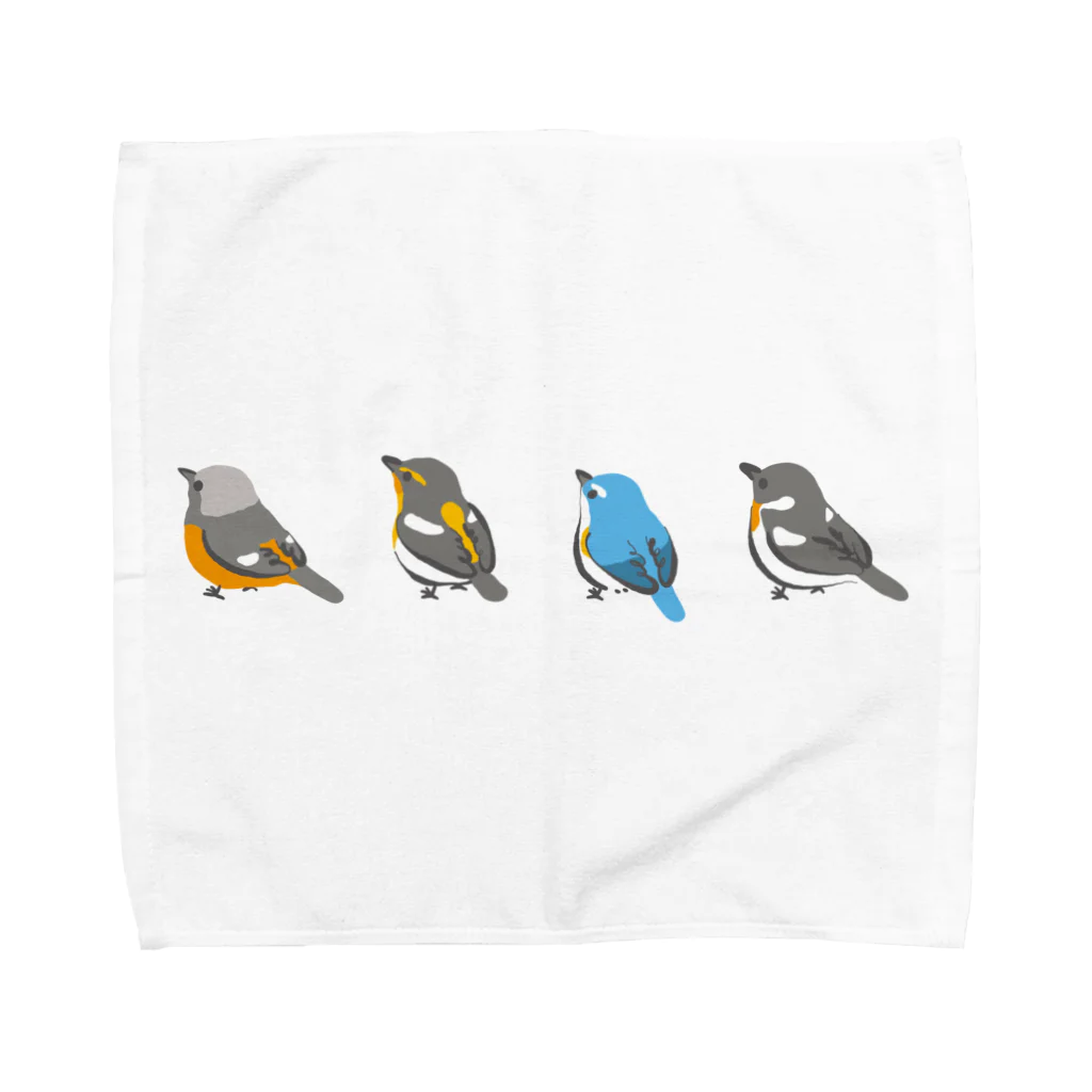 サカモトリエ/イラストレーターのヒタキたち(野鳥たち) Towel Handkerchief