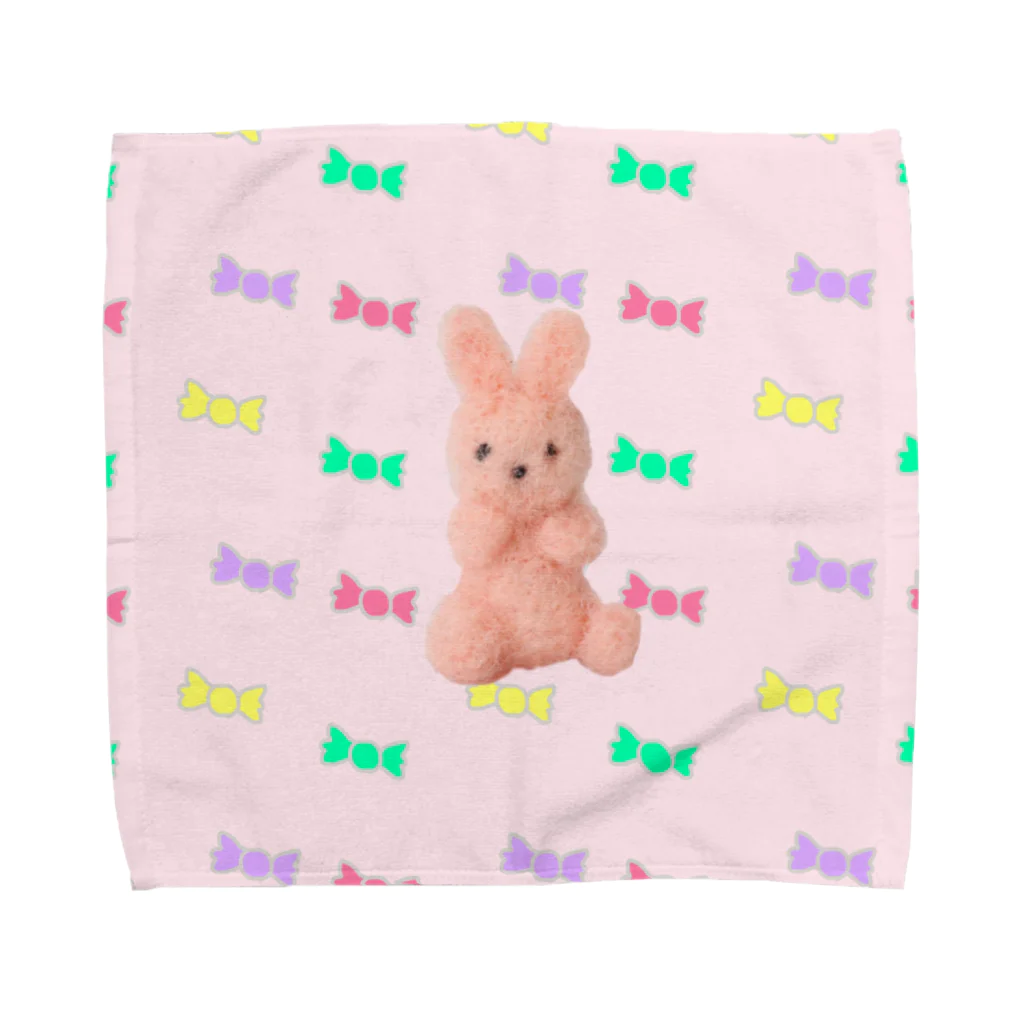 monpy shopの羊毛うさぎCANDY Towel Handkerchief