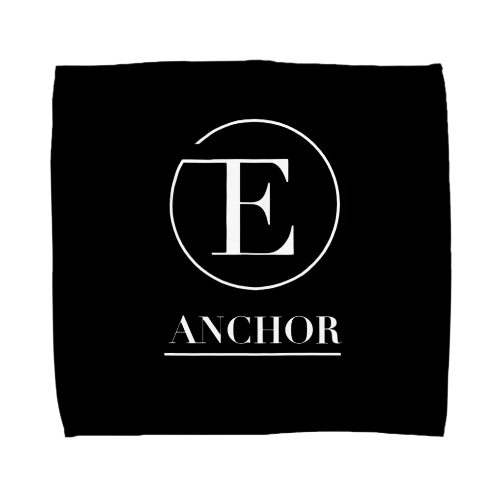 (E)ANCHORの(E)Anchor black タオルハンカチ