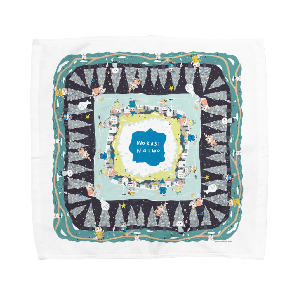 wokasinaiwoのスコホ雪山サンタ Towel Handkerchief