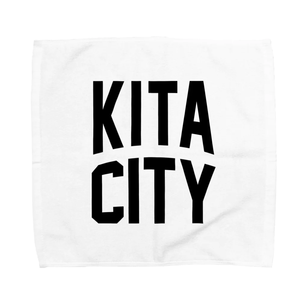 JIMOTO Wear Local Japanの北区 KITA CITY ロゴブラック タオルハンカチ