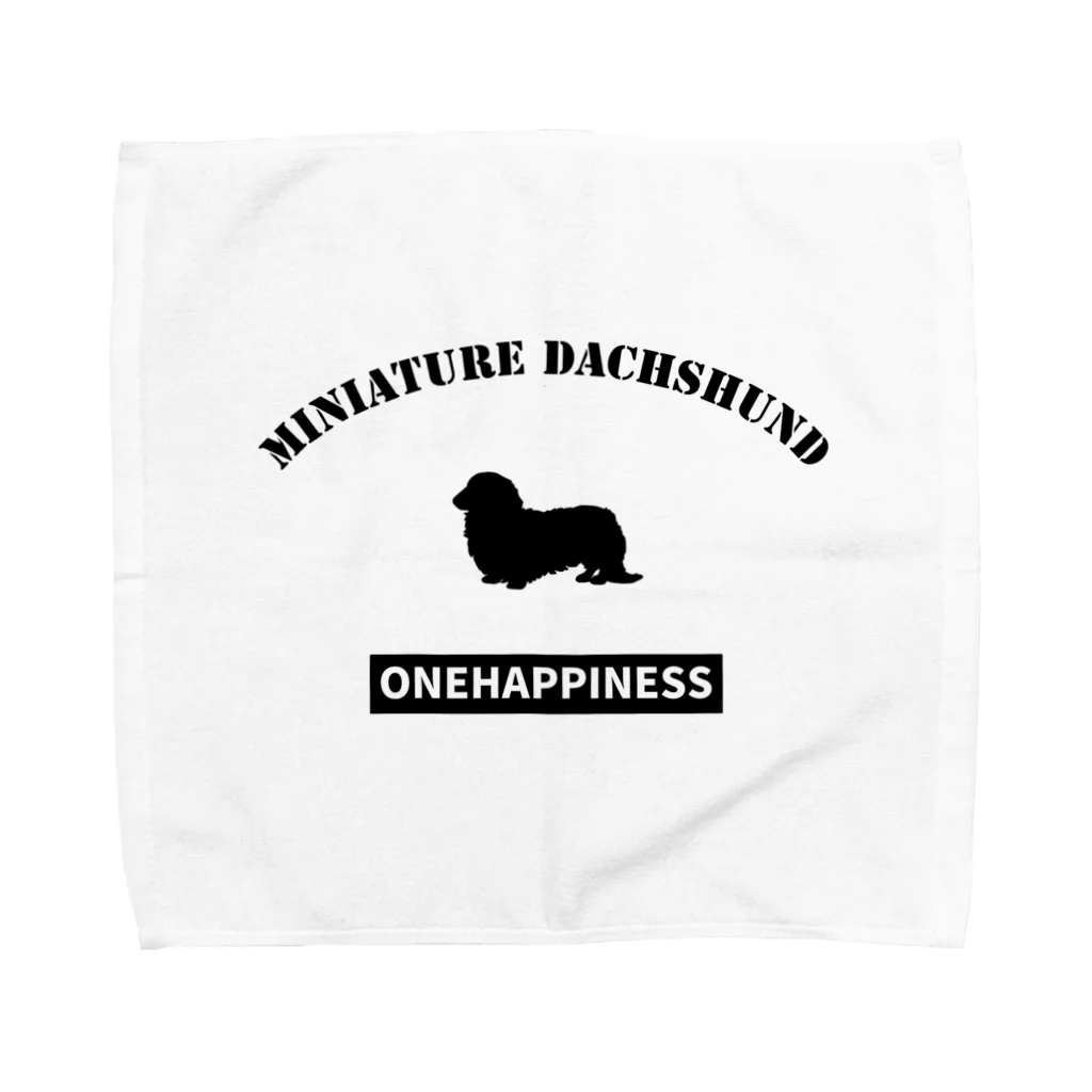 onehappinessのミニチュアダックスフンド  ONEHAPPINESS タオルハンカチ