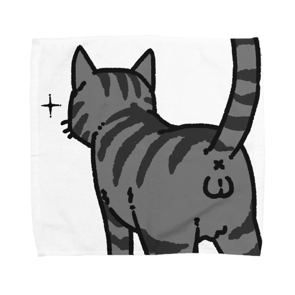 Riotoのねこけつω（サバトラ、アップ） Towel Handkerchief