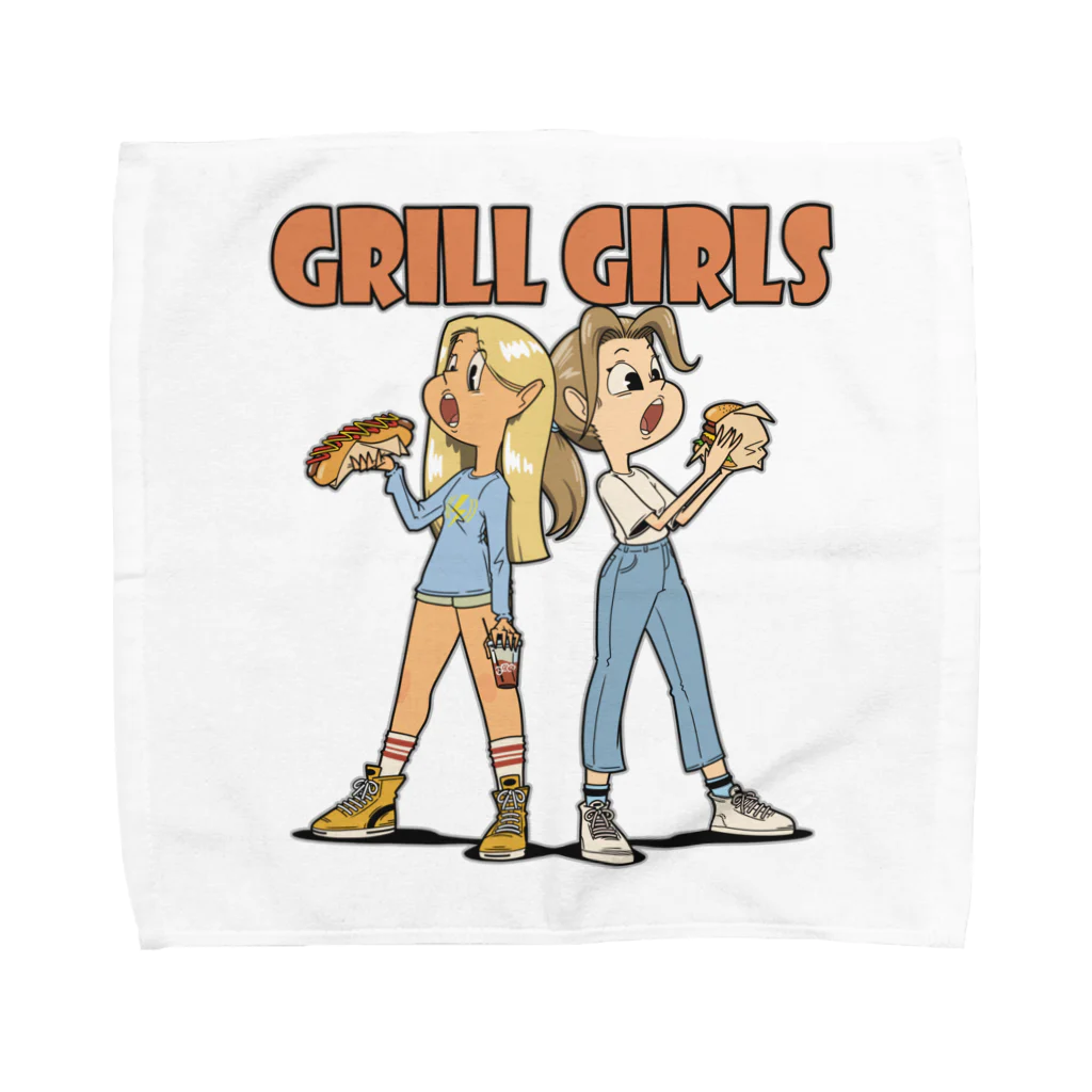 nidan-illustrationの"grill girls" タオルハンカチ