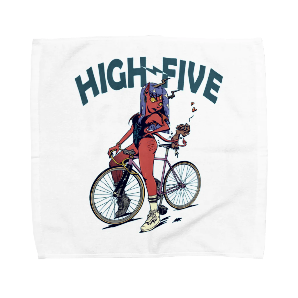 nidan-illustrationの"HIGH FIVE" タオルハンカチ