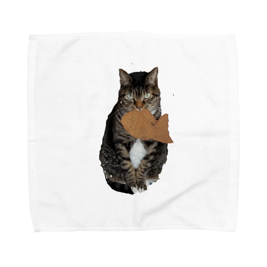 ねこまんま堂のねことたい焼き Towel Handkerchief