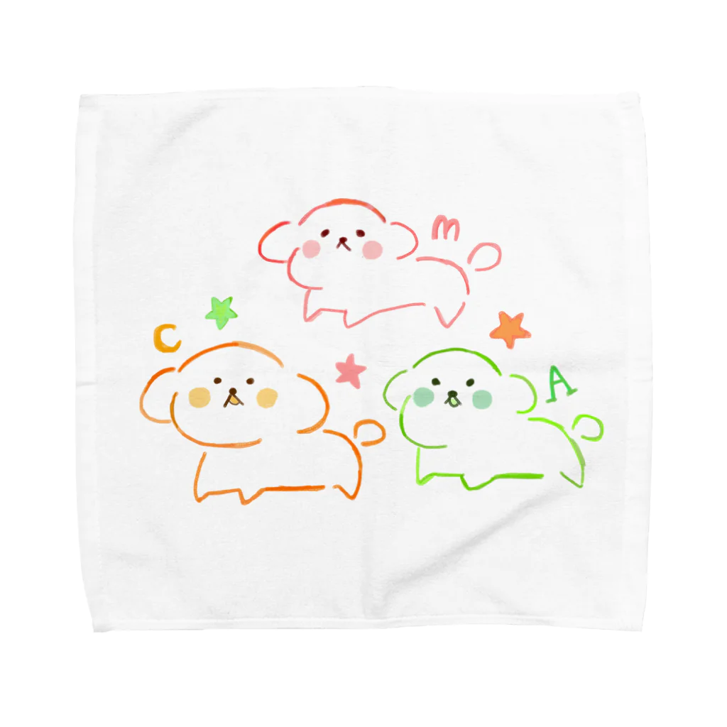 はるちゃこ🐼🌷のわんちゃんトリオ🐶 Towel Handkerchief