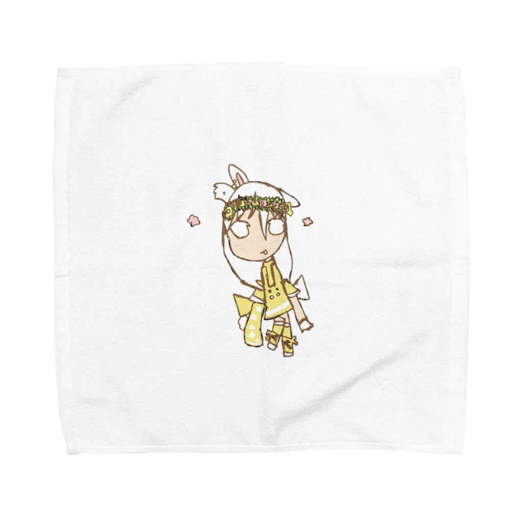 こわかわギャラリーの花うさぎ Towel Handkerchief