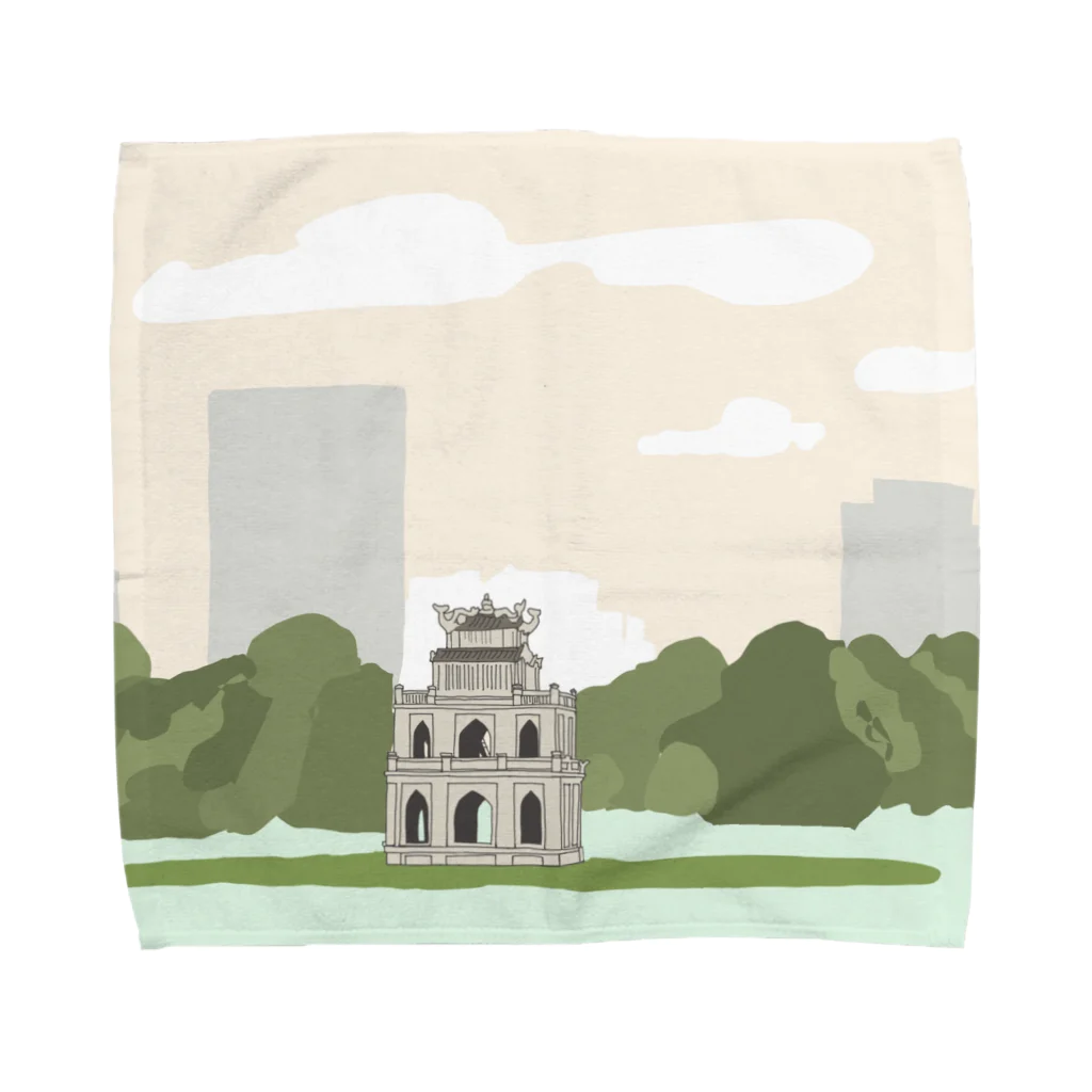 VIETSTAR★１０８のハノイ　亀の塔 Towel Handkerchief