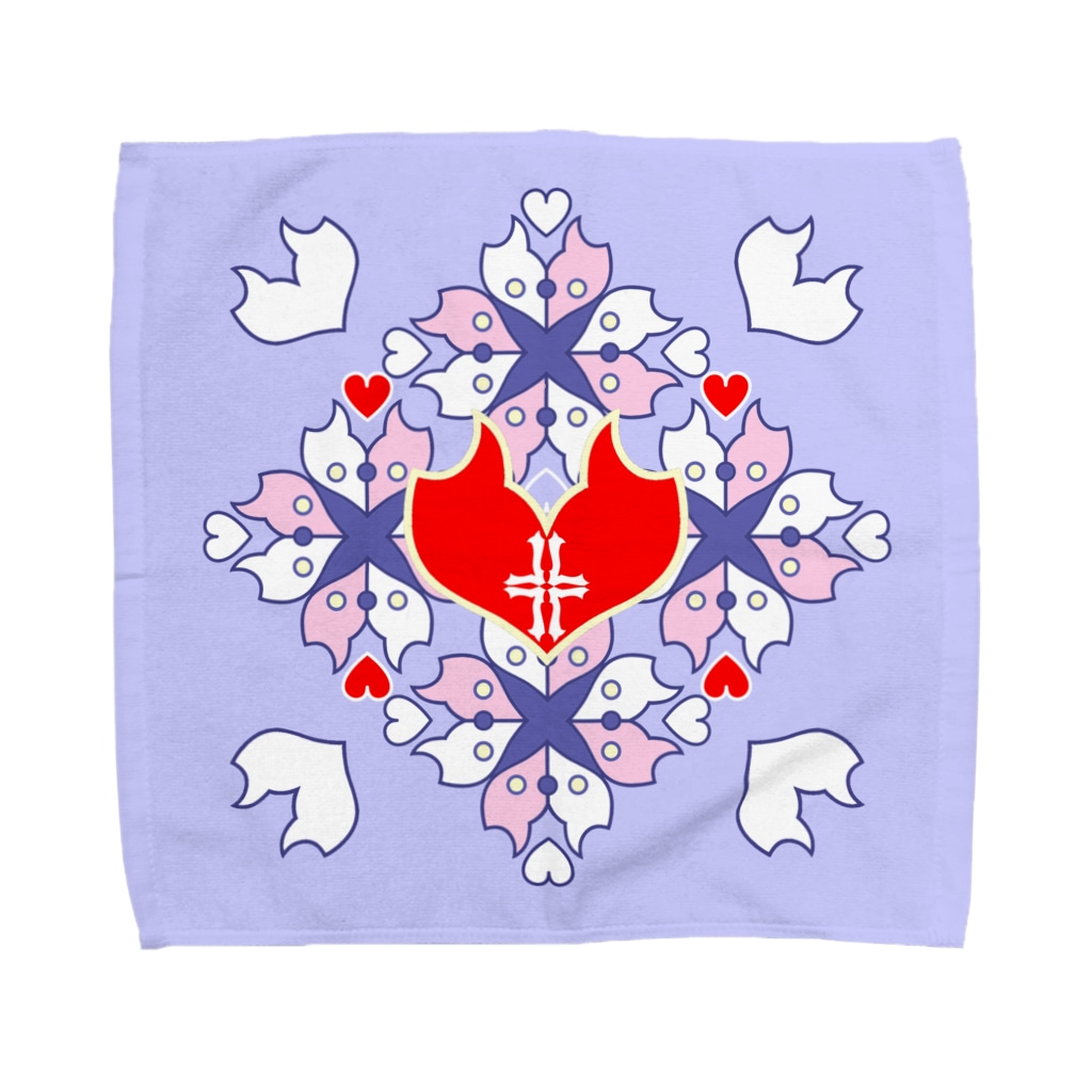 ERIKOERIN ART SHOPの「浪漫花」-QUEEN-／タオルハンカチ（ラベンダー） Towel Handkerchief