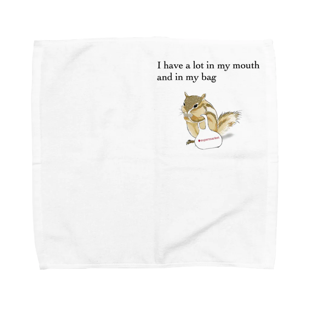 忍者りんごのリスのお買い物（茶色） Towel Handkerchief