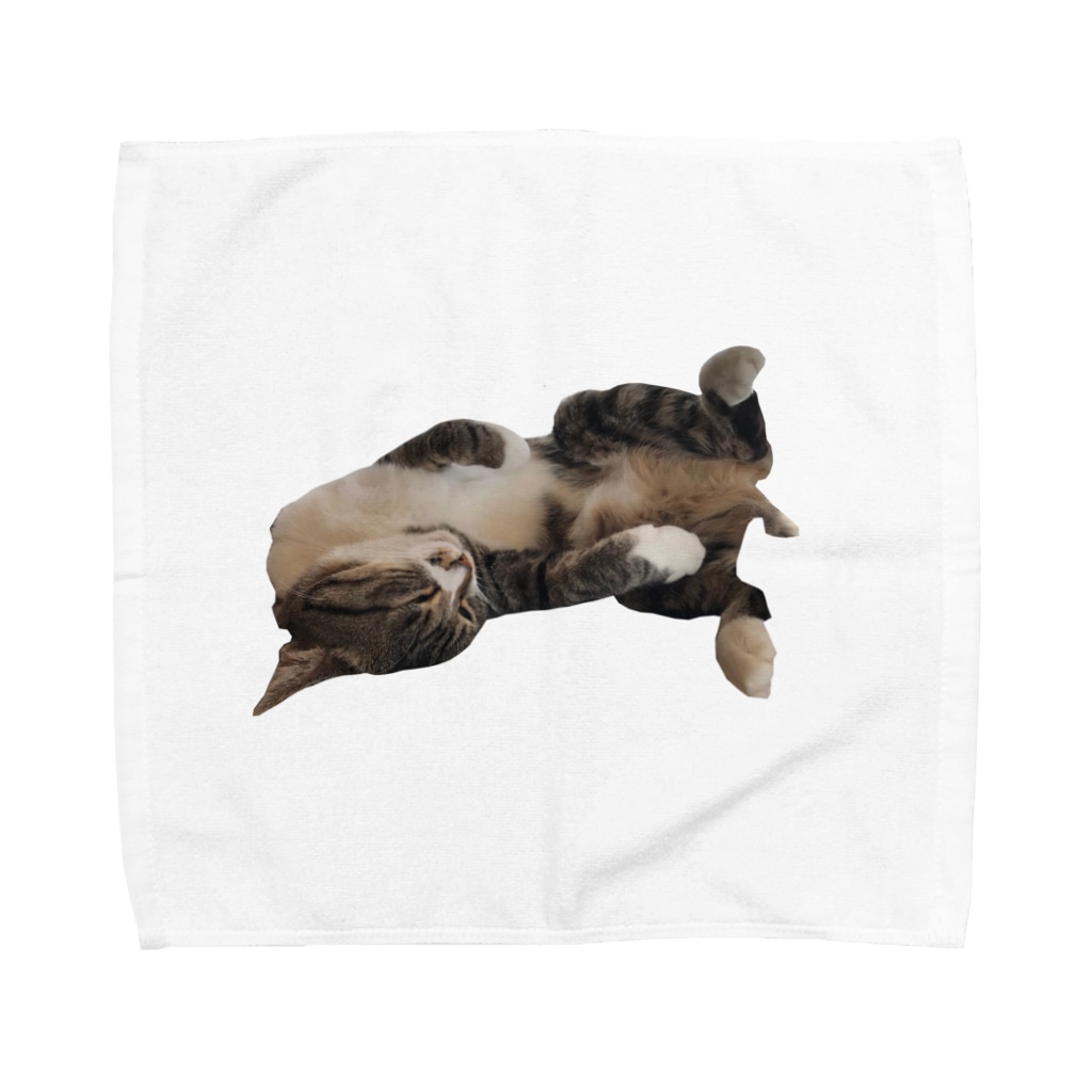 キジ白ミィのおっ広げタオルハンカチ Towel Handkerchief By ジャパニャンライフ Rikatyama07 Suzuri