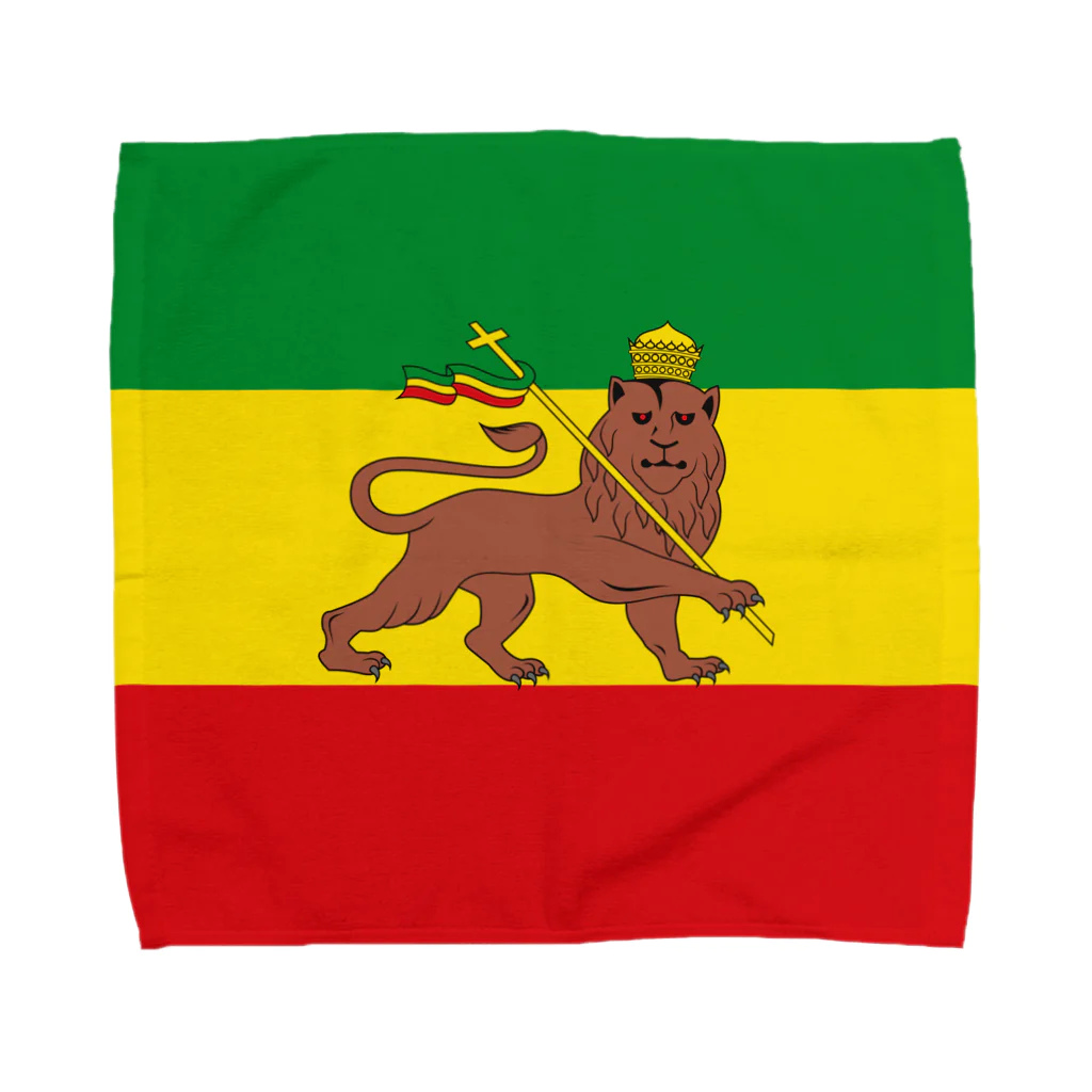 DRIPPEDのRASTAFARI LION FLAG-エチオピア帝国の国旗- Tシャツ タオルハンカチ