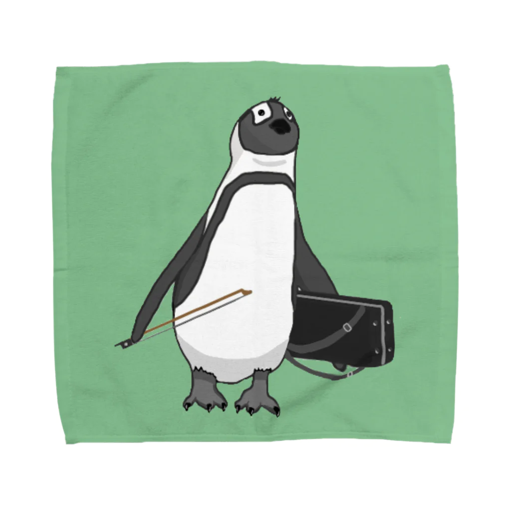 モユズの弓をしまい忘れたペンギン　みどり Towel Handkerchief