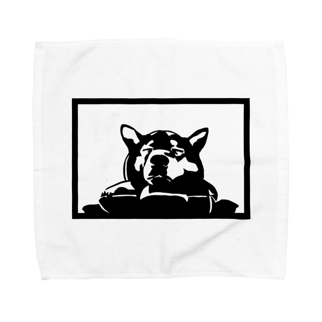 切り絵 犬 Towel Handkerchief By 高橋わたがし Takahashiwatagasi Suzuri