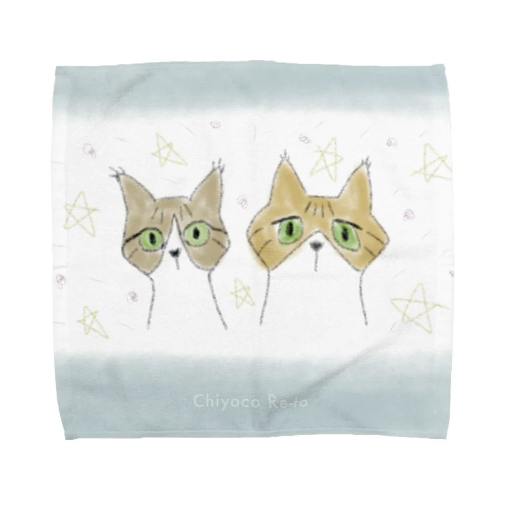 ラクガキネコのネコ ﾕﾒｶﾜ キジトラ兄弟 Towel Handkerchief
