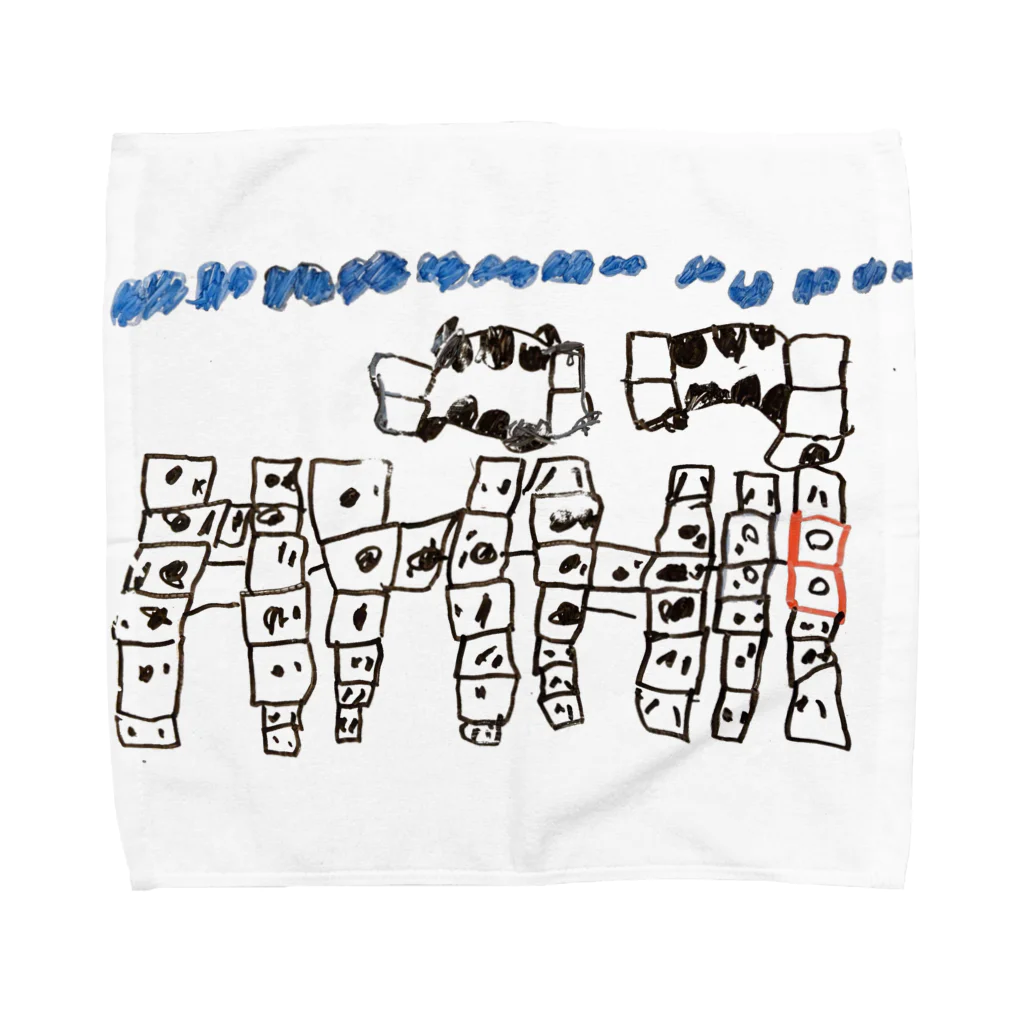 rakugayaのDaughter's drawing 20220307 Towel Handkerchief