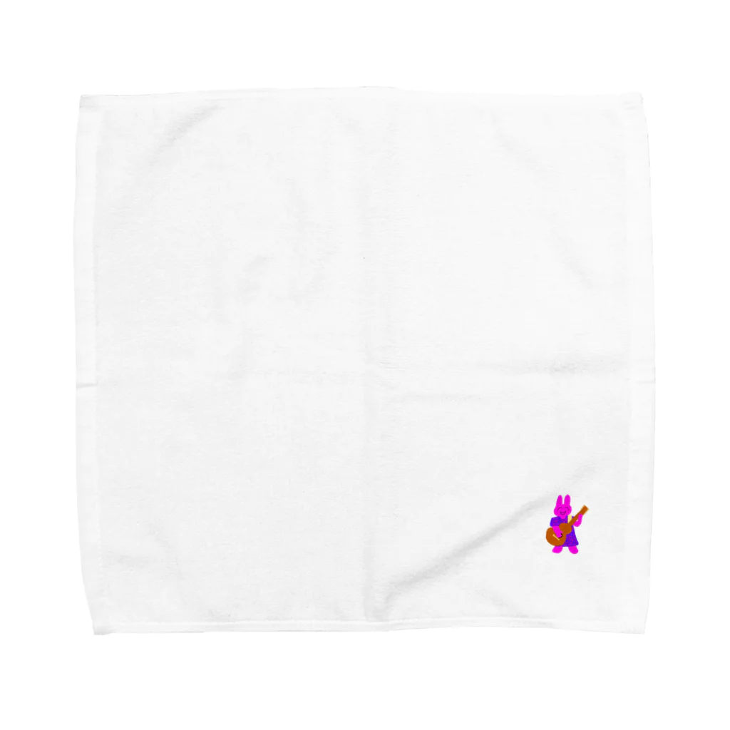 heartmのギターうさぎ Towel Handkerchief