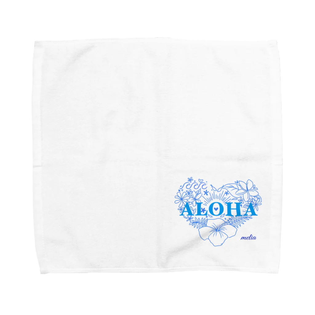 meliaのAloha Heart 青 ハンカチ Towel Handkerchief