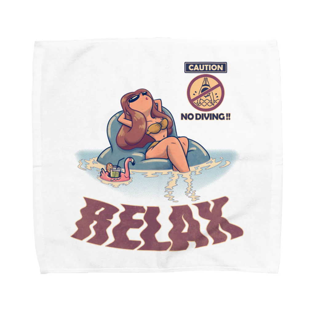 nidan-illustrationの"RELAX" Towel Handkerchief