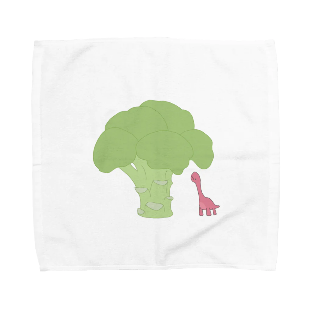 さとタケのブロッコリー　恐竜　赤くん Towel Handkerchief