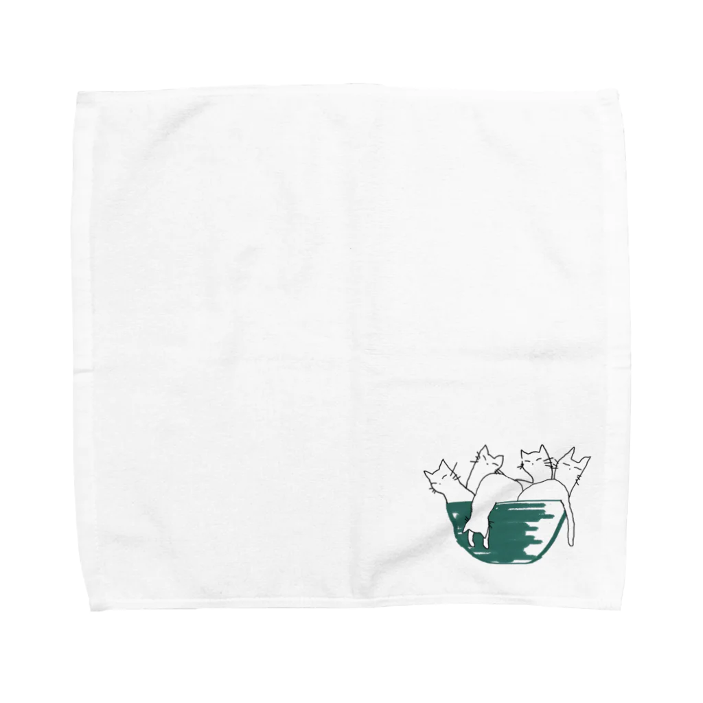 きつねこ の あとりえのneko.in.don Towel Handkerchief