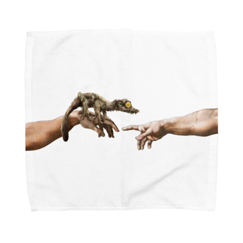 HermannStrasseのミケランジェロとフリンジヘラオヤモリ Towel Handkerchief